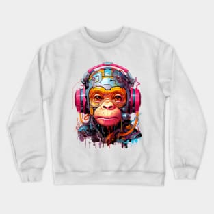 Cartoon monkey robot. T-Shirt, Sticker. Crewneck Sweatshirt